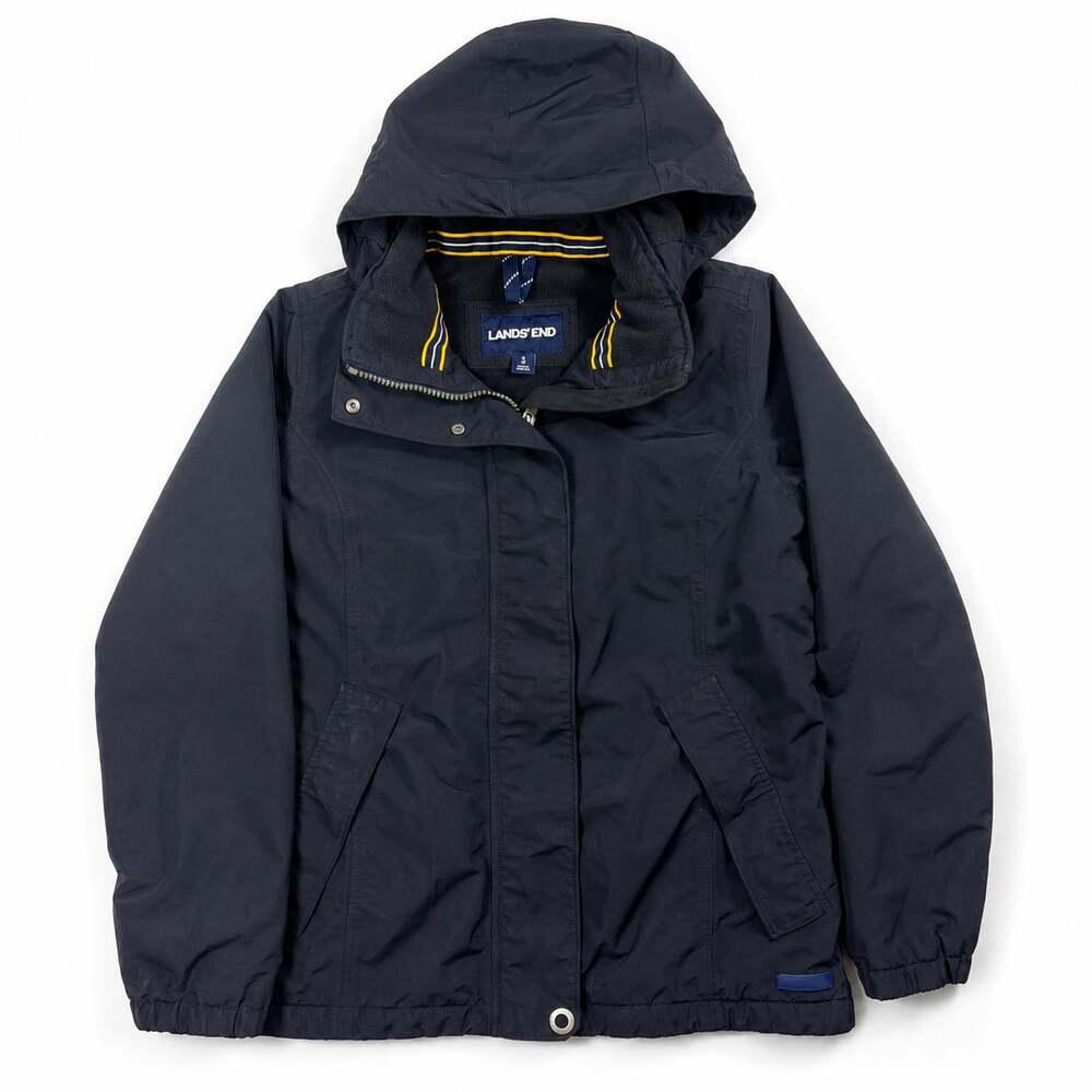 Lands' End Men's Squall Fleece-Lined Waterproof Hooded Jacket